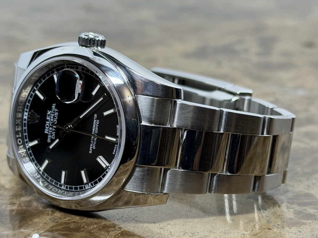 Rolex Datejust 36 Mens Automatic Black Dial with Roulette Date Wheel model 116200