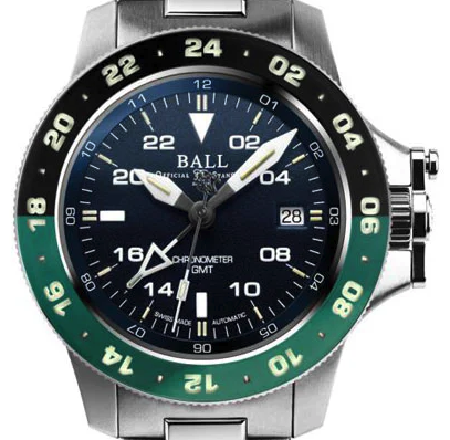 BALL Engineer Hydrocarbon AeroGMT II 40mm Automatic Black Green Bezel Sprite Blue Dial DG2018C-S11C-BE Box Papers Card