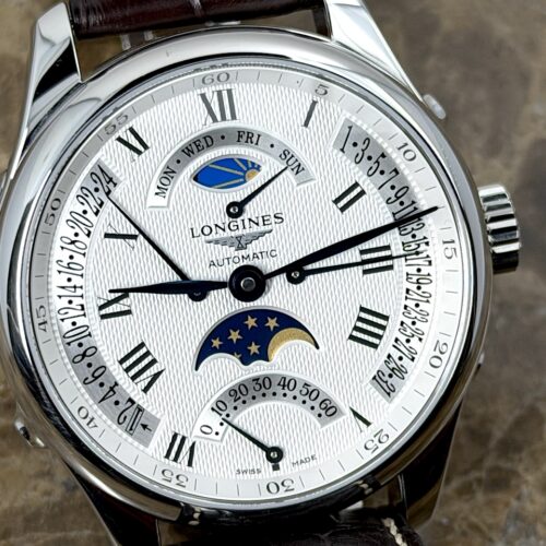 Longines Master Collection Retrograde Day Date with Moon Phase Automatic 41mm with Box Papers Card L2.738.4.71.3 or L27384713