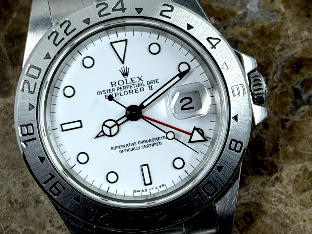 Rolex Explorer 2 White Dial 40mm Automatic 2 Time Zone GMT Polar model 16570