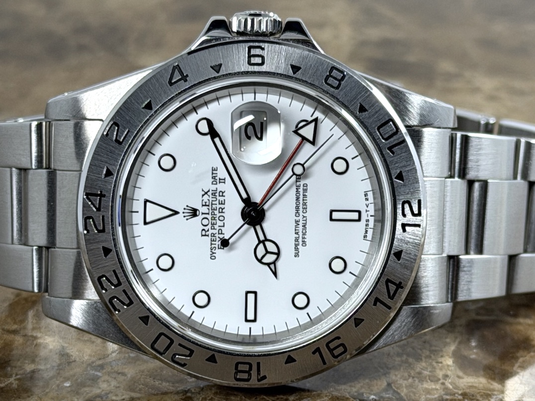 Rolex Explorer 2 White Dial 40mm Automatic 2 Time Zone GMT Polar model 16570