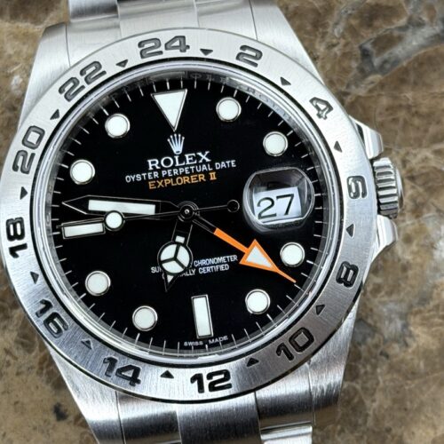 Rolex Explorer II 42mm Automatic Orange Hand with Black Dial Oyster Steel Bracelet model 216570