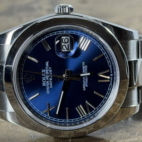 Rolex Datejust 41 Automatic with Blue Dial Oyster Bracelet model 126300 with Box Papers Card