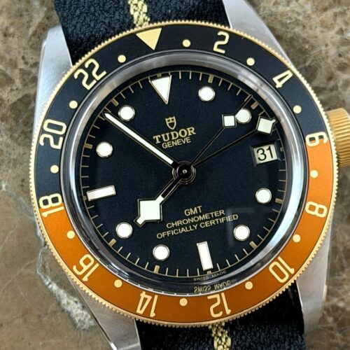 Tudor Black Bay GMT S&G 41mm Automatic Gold / Steel Diver on Fabric Strap Rootbeer 79833MN Box Papers Card 2026