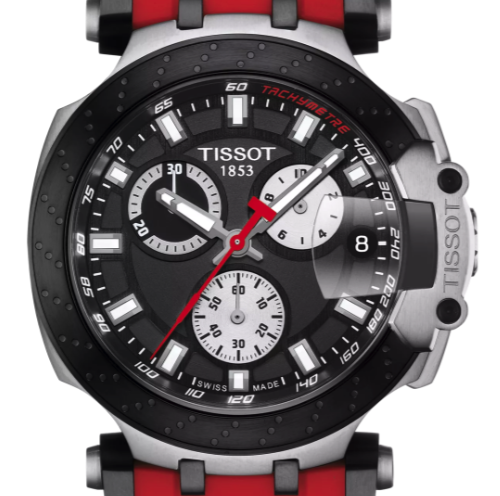 Tissot T-Race Chronograph 43mm Quartz Black Dial Red Band Men's Watch T1154172705100 or T115.417.27.051.00 Box Papers