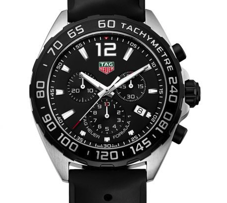 TAG Heuer FORMULA 1 Quartz Chronograph Watch 43mm Black Dial Box Papers CAZ1010.FT8024