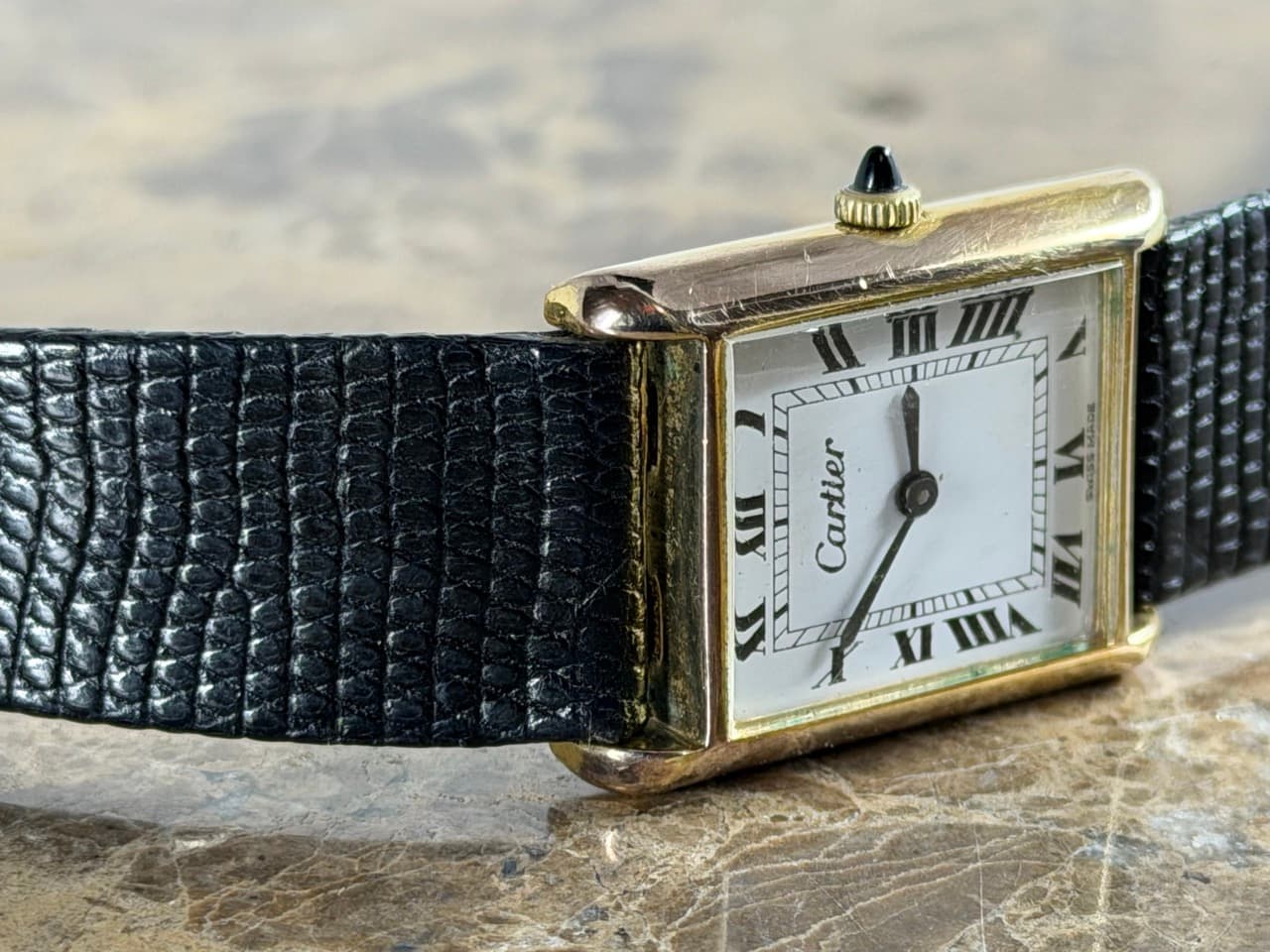 CARTIER Tank 18k Gold Electroplated Vintage Lady's Mechanical Wind 5512105