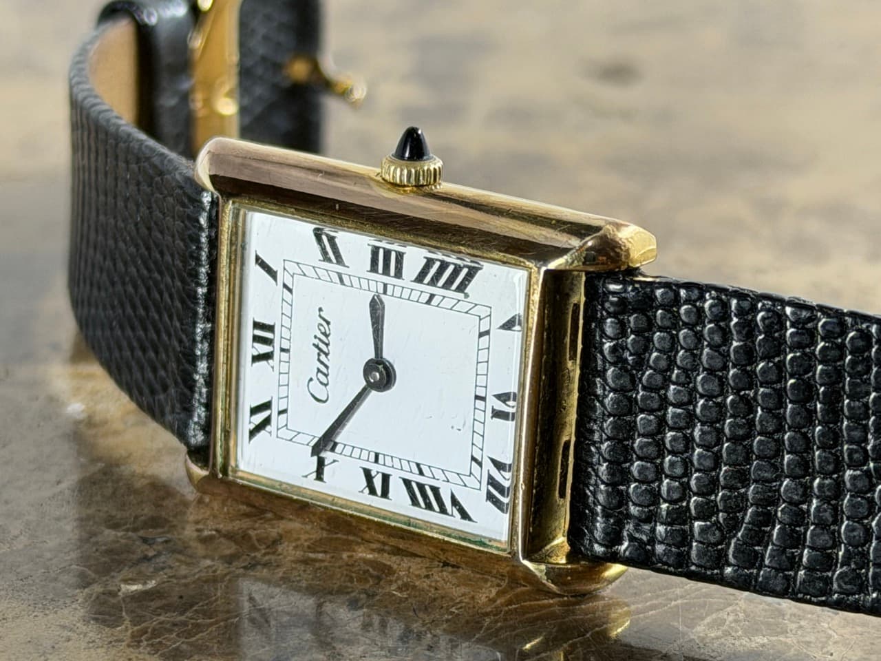 CARTIER Tank 18k Gold Electroplated Vintage Lady's Mechanical Wind 5512105