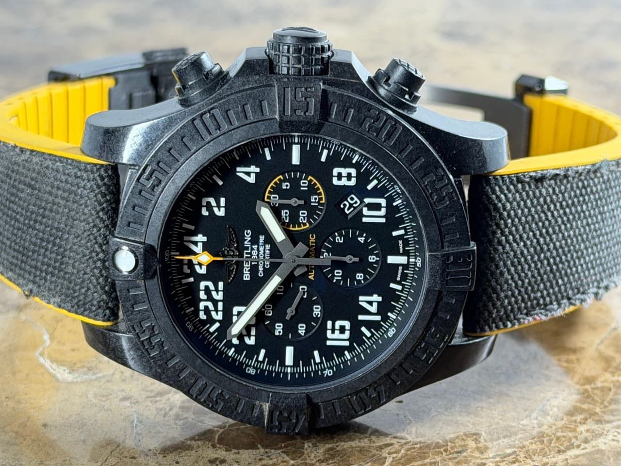 BREITLING Avenger Hurricane 50mm Automatic Black Brietlight Case Military 24hr Dial XB1210E41B1W1