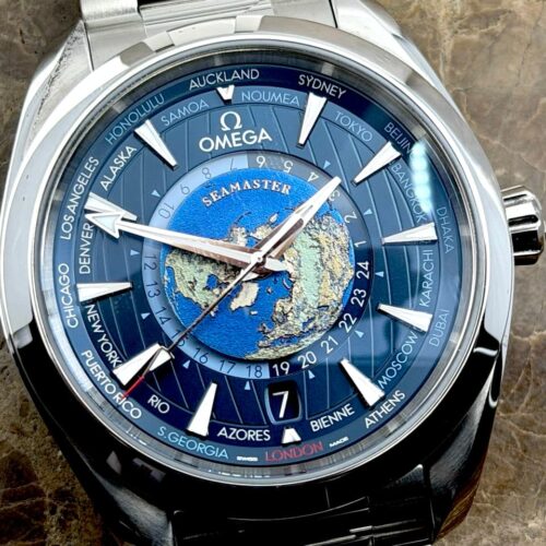 Omega Seamaster AQUA TERRA 43mm Automatic GMT WORLDTIMER Blue Box Papers Cards 220.10.43.22.03.001
