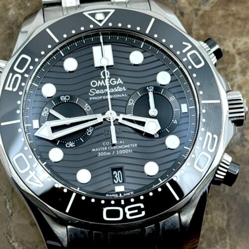 OMEGA Seamaster Diver 300M Chronograph 44mm Automatic Black Dial on Bracelet Box Papers Cards 210.30.44.51.01.001