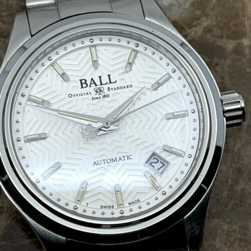 BALL Ball Trainmaster Streamliner 39mm Automatic Silver Textured Dial Box Papers Card NM1060DS5SL