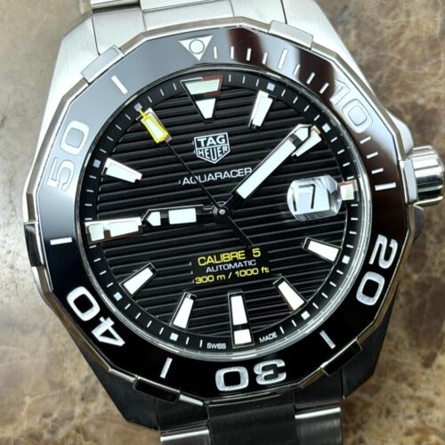 Tag Heuer Aquaracer 43mm Automatic with Black Dial with Tag Heuer Box and Papers WAY201A