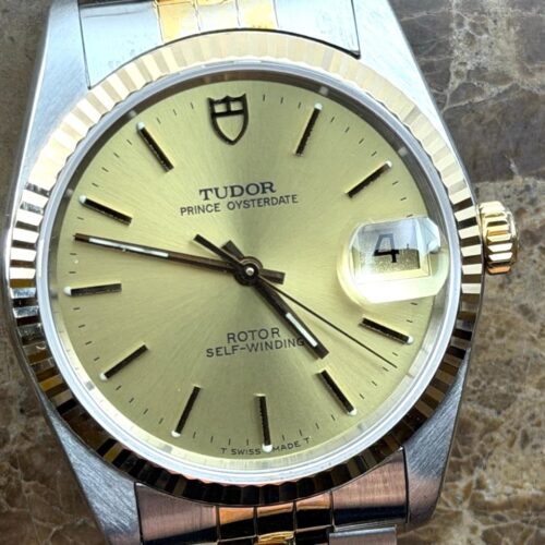 TUDOR Prince Date 34mm Automatic Gold and Steel on Jubilee Bracelet model 74033 vintage