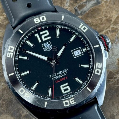 Tag Heuer Formula 1 Automatic 41mm Caliber 5 Black Tactical PVD on Rubber Strap with Box and Papers WAZ2115.FT8023