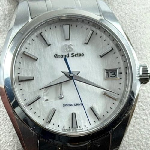 Grand Seiko Elegance Spring Drive with Power Reserve Indicator Snow Flake Titanium 41mm Box Papers SBGA211 CALL FOR PRICE