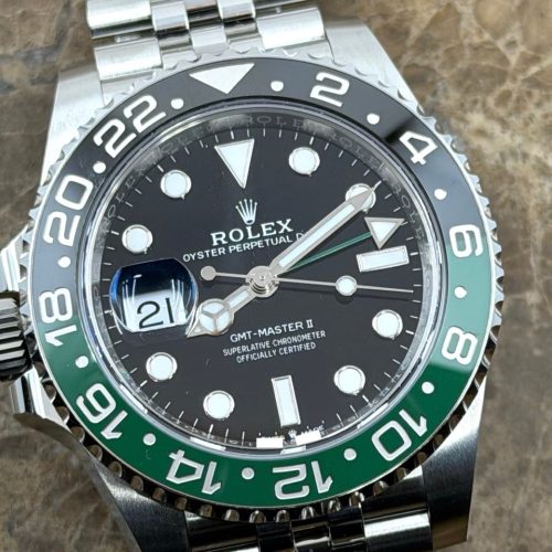 Rolex GMT MASTER II Sprite 40mm Black Green Bezel Jubilee LEFT HANDED 126720VTNR with Box and Papers Year 2025