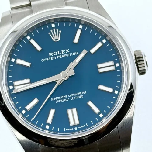 Rolex Oyster Perpetual 41 with Med Blue Dial model 134300 Box Papers Card Year 2025