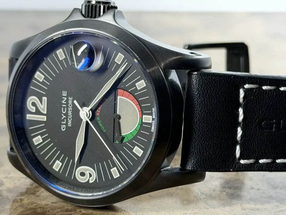 Glycine Incursore Power Reserve Indicator 46mm Automatic Black DLC