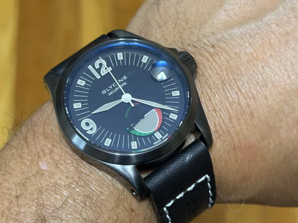 Glycine Incursore Power Reserve Indicator 46mm Automatic Black DLC