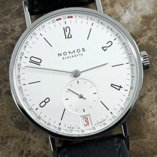 NOMOS Glashutte Tangente 2Date Hand Wind Box Papers No. 135 Made in Germany