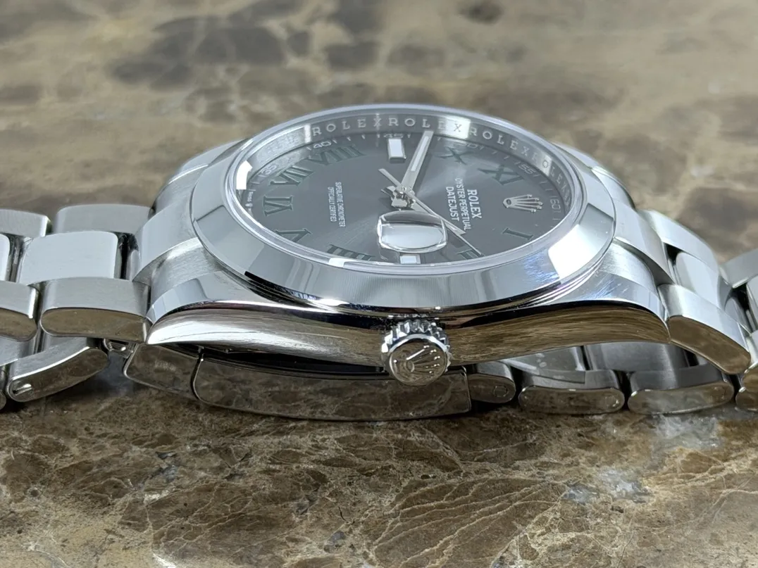 Rolex Datejust 41 Automatic with Wimbledon Dial Roman Numerals Oyster Bracelet model 126300 with Box Papers Card 2026 Never Worn